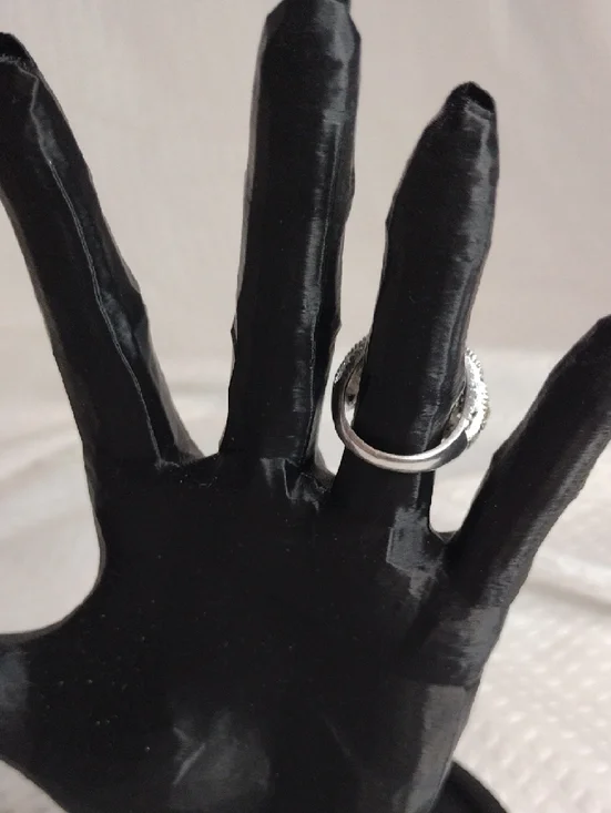 Silver Filigree Dome Cocktail Ring -Fashion Silver Ring L31 - Picture 5 of 5